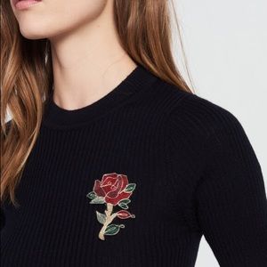 NWT Sandro Rose Ribbed sweater in navy blue size: 0